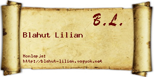 Blahut Lilian névjegykártya